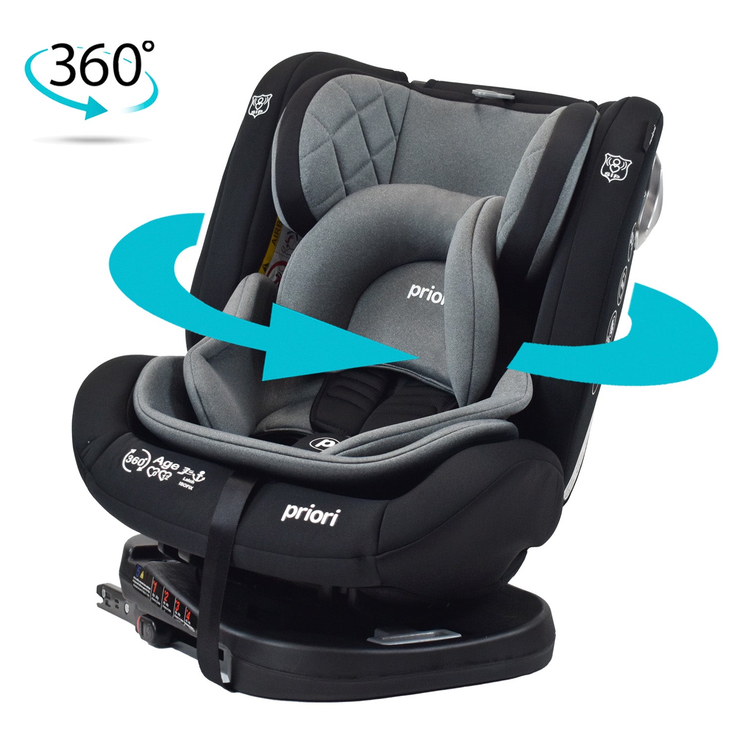 silla de carro para bb 360° priori first negro