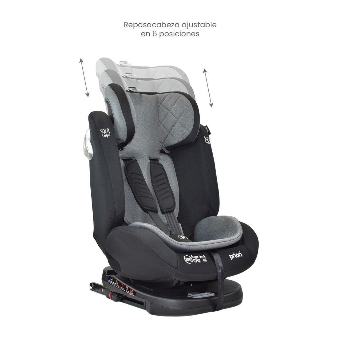 silla de carro para bb 360° priori first negro