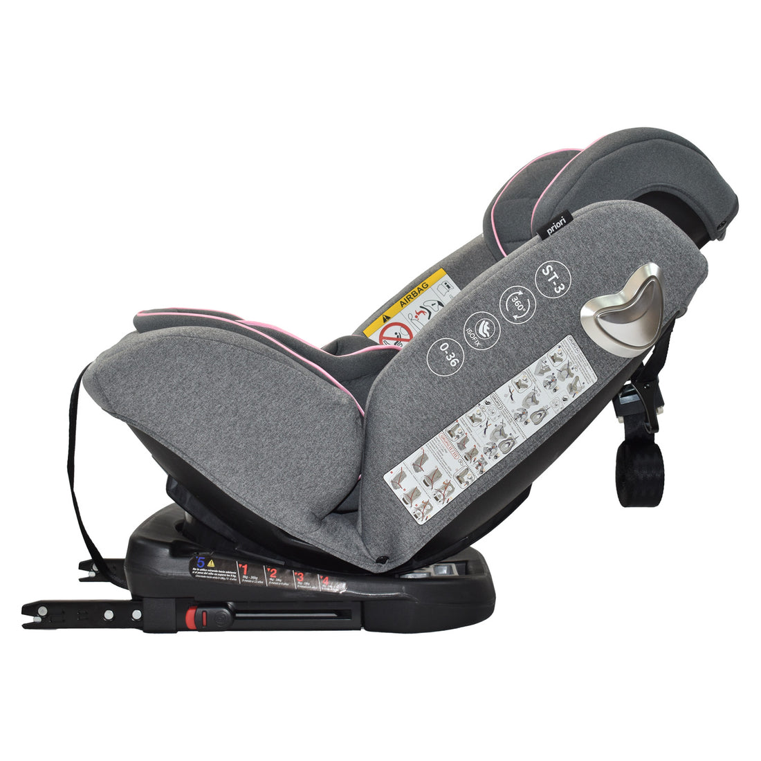 silla de carro para bb 360° priori first rosa