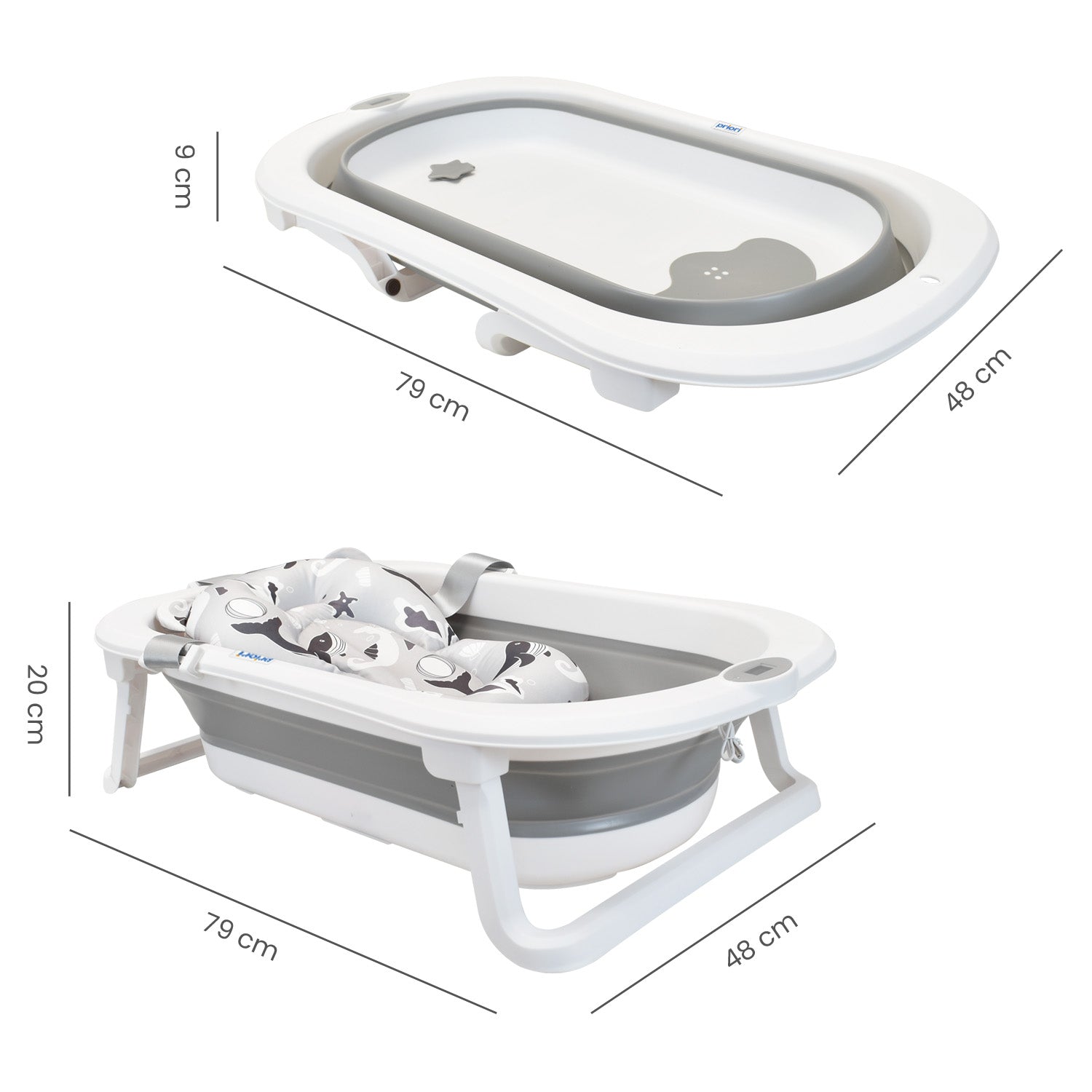 Bañera para bebe plegable priori stand