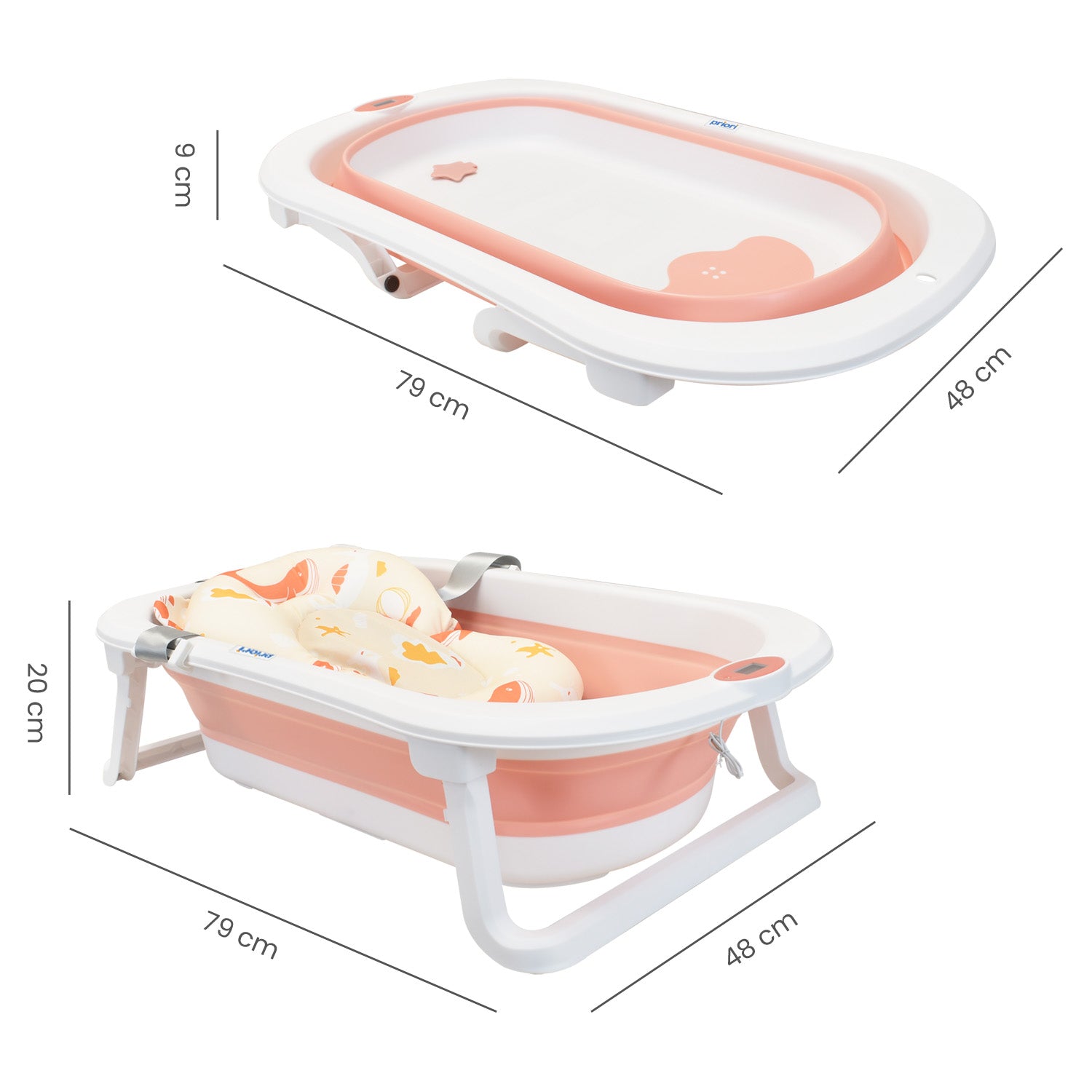 Bañera para bebe plegable priori stand 