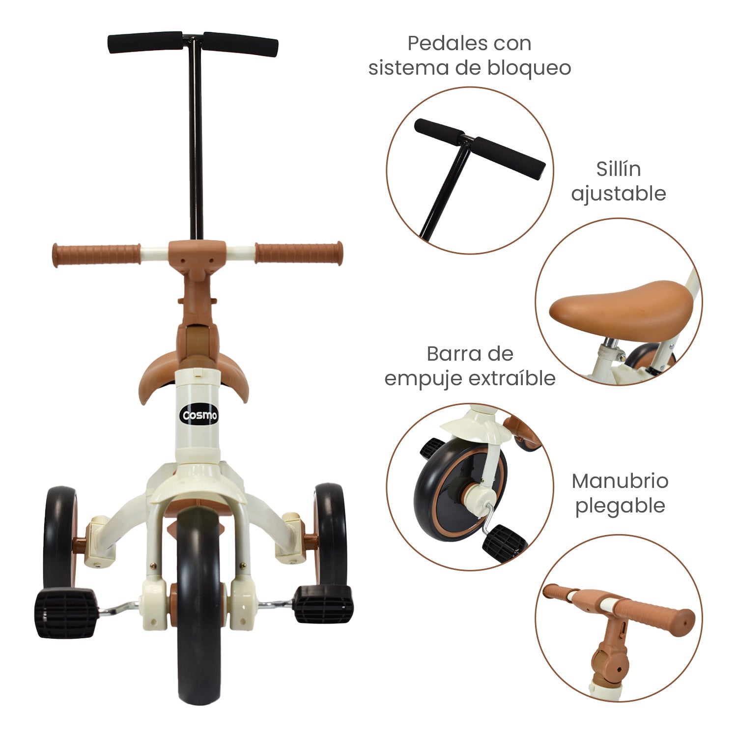 triciclo paseador plegable 4 en 1 priori cosmo 