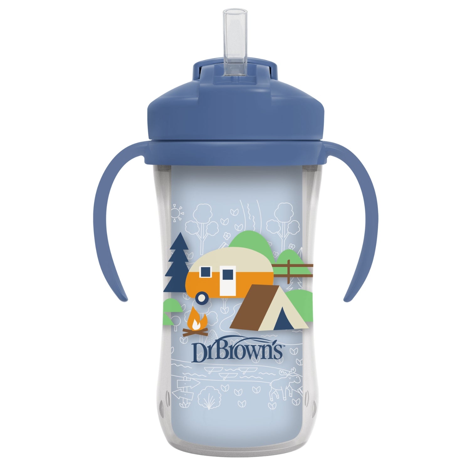 VASO CON CAÑITA 10OZ CON ASAS - Azul