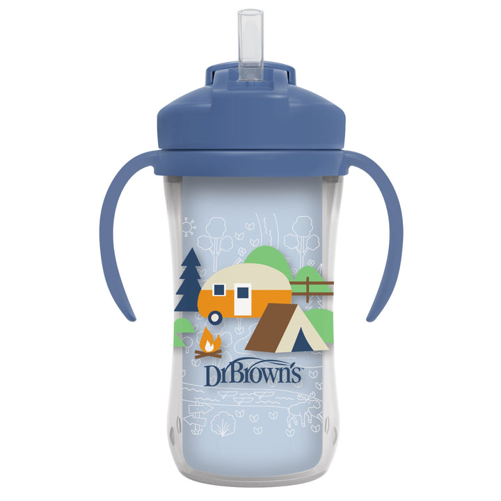 VASO CON CAÑITA 10OZ CON ASAS - Azul