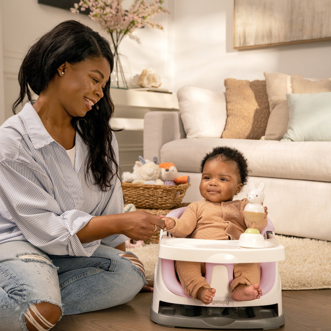 Silla de comer para bebe con alzador y booster 2 en 1 Ingenuity  