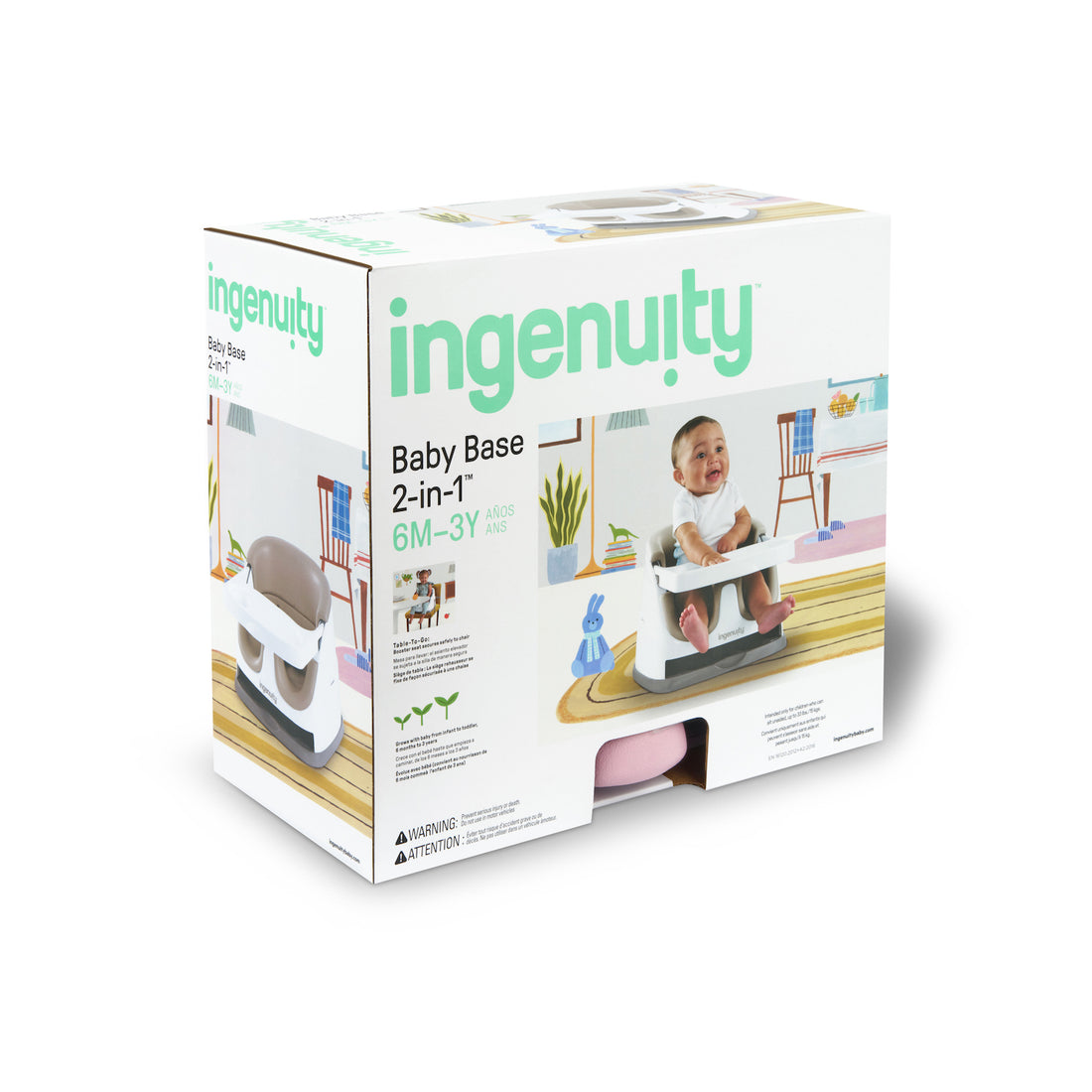 Silla de comer para bebe con alzador y booster 2 en 1 Ingenuity  
