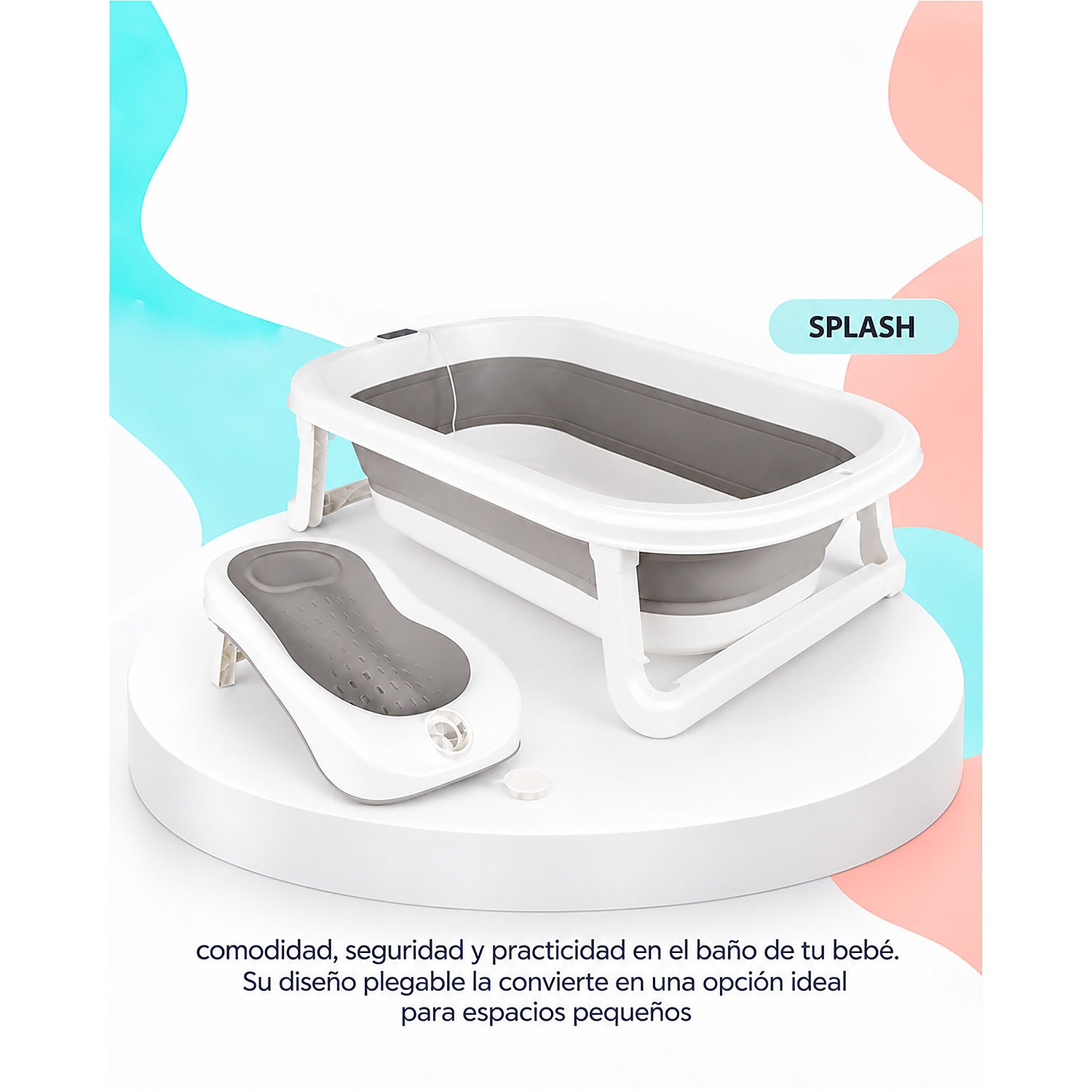Combo Coche Nova Gris + Bañera Splash Gris + Bouncer Safari Fun