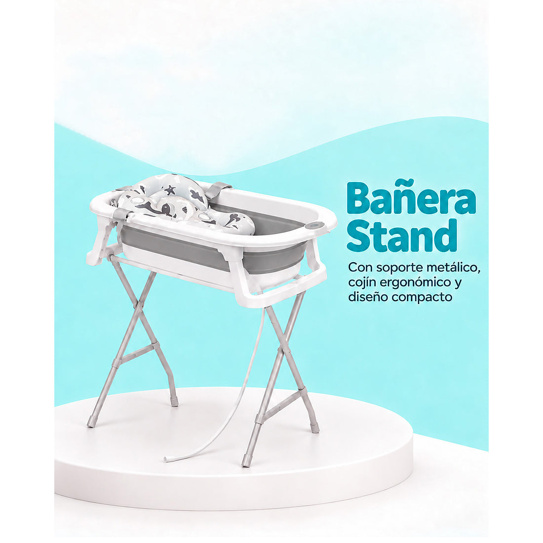 Combo Coche Lada Ts Gris + Bañera Stand Gris + Bouncer Safari Fun
