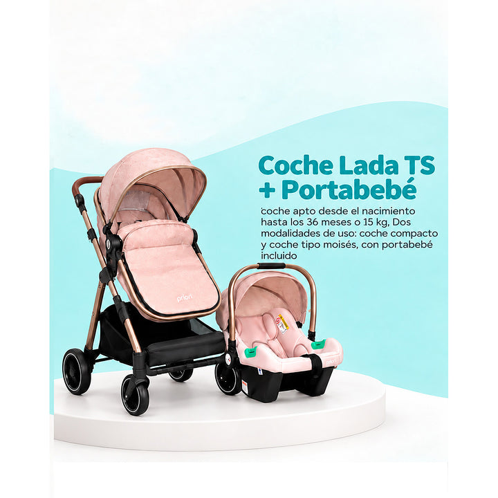 Combo Coche Lada Ts Rosa + Bañera Stand Rosa + Bouncer Fancy Fantasy