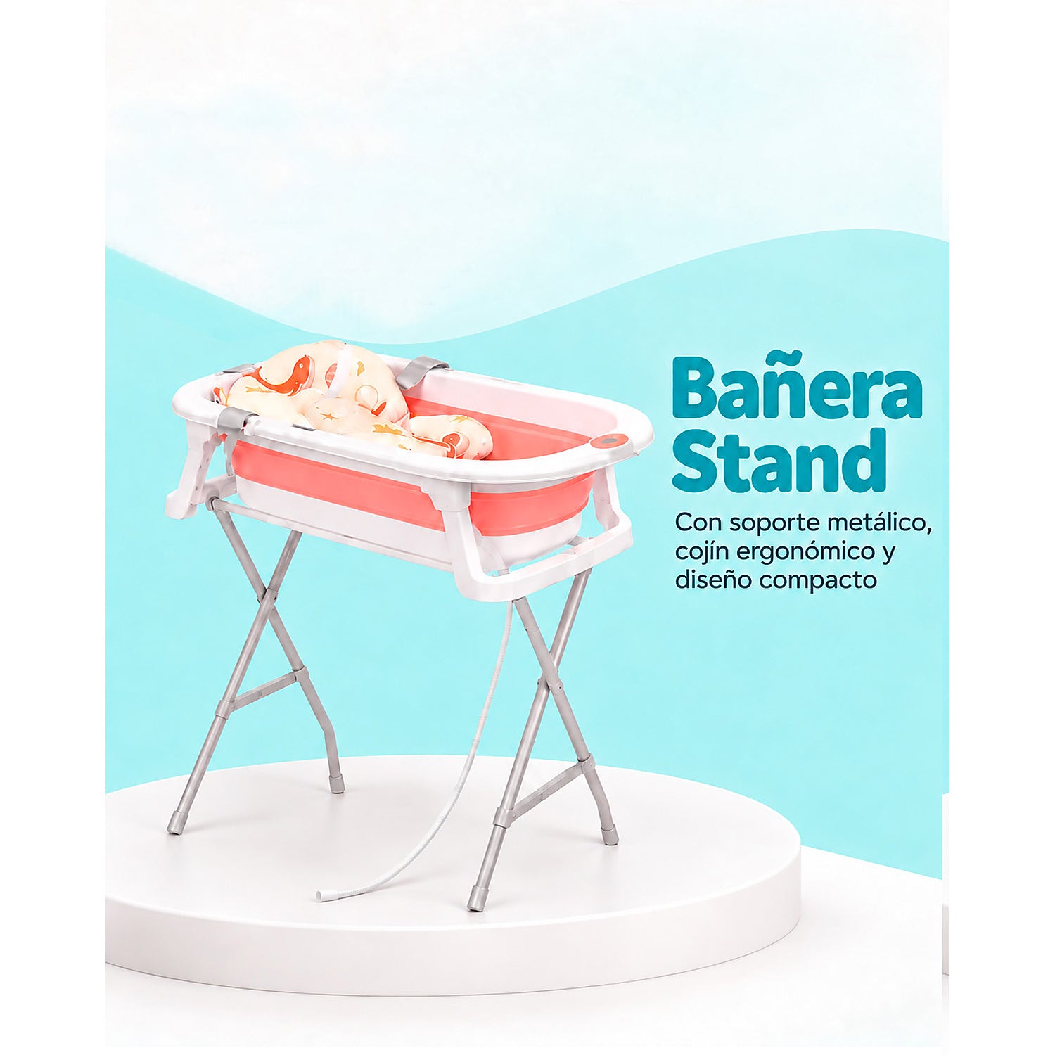 Combo Coche Lada Ts Rosa + Bañera Stand Rosa + Bouncer Fancy Fantasy
