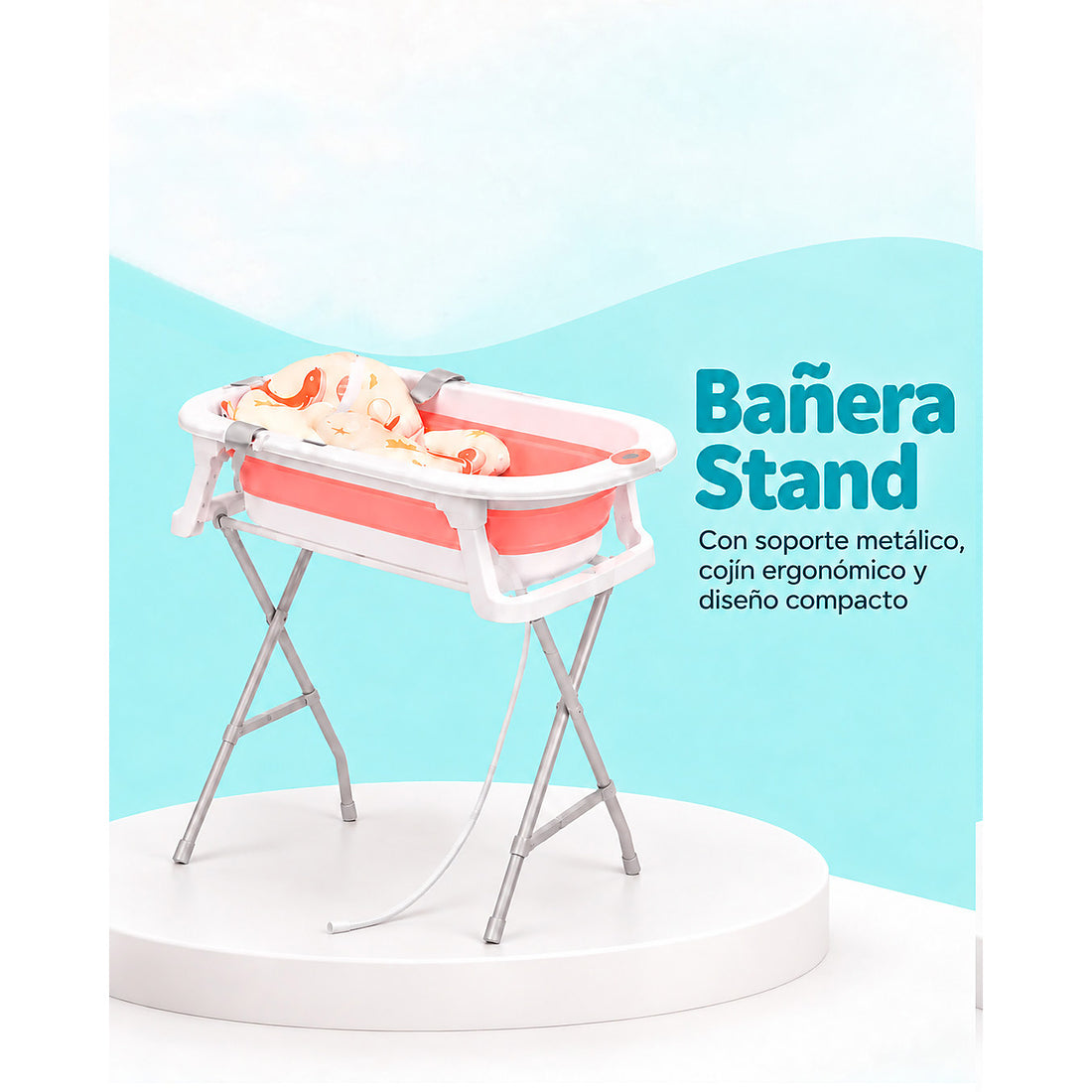 Combo Coche Lada Ts Rosa + Bañera Stand Rosa + Bouncer Fancy Fantasy