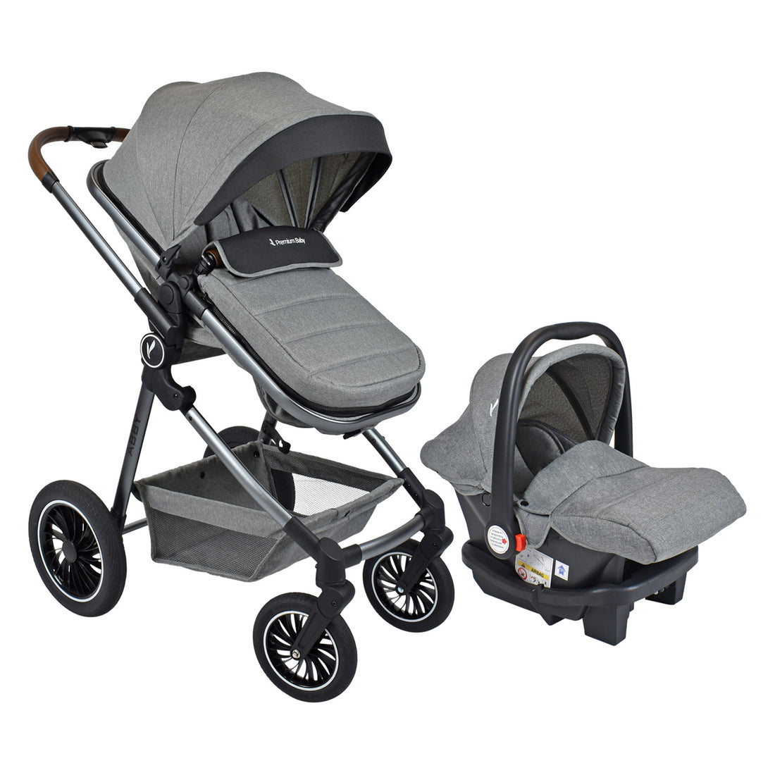 Coche para bebe travel system abby ts gris 2