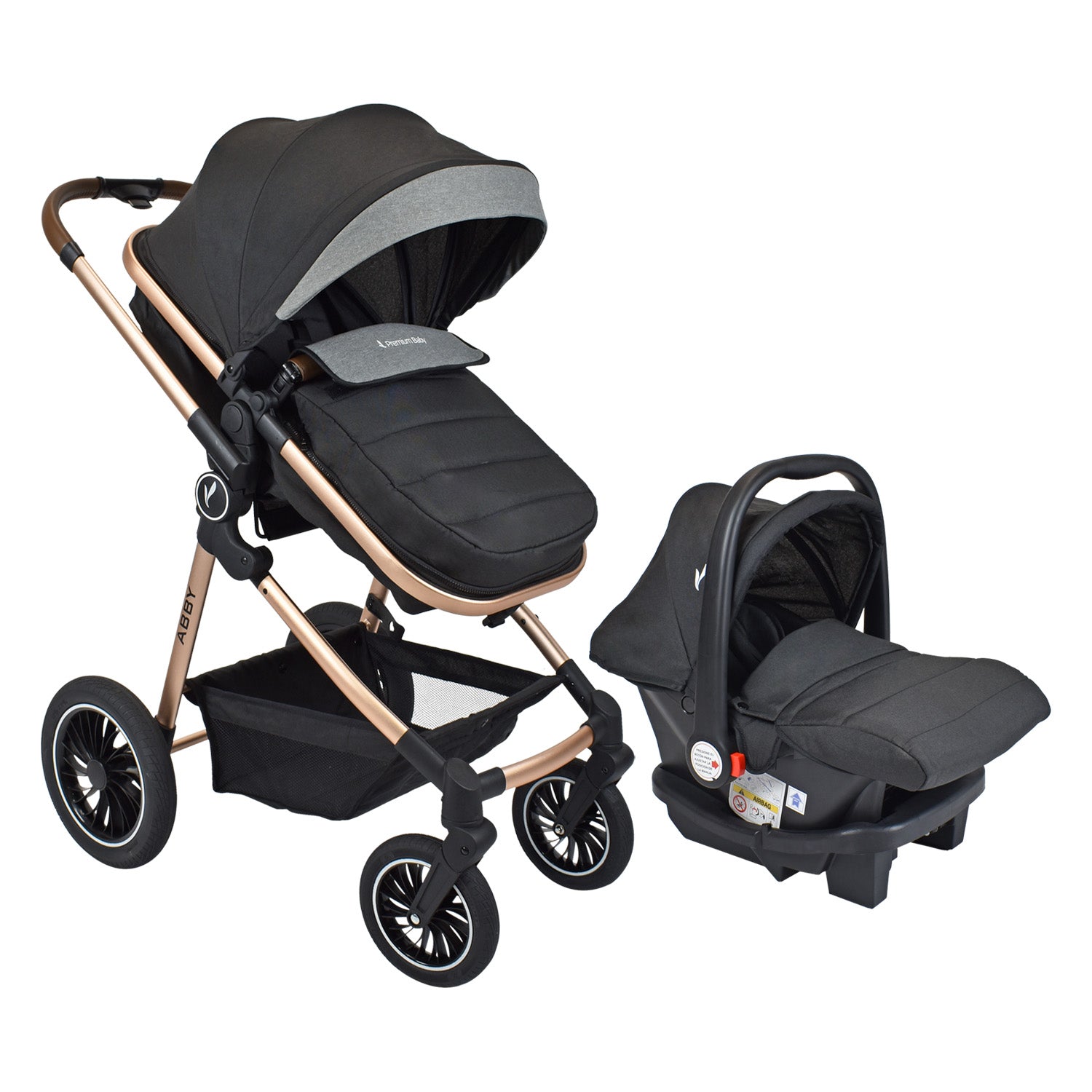 Coche Para Bebé Tipo Moises Con Porta bebé Premium Baby Abby TS