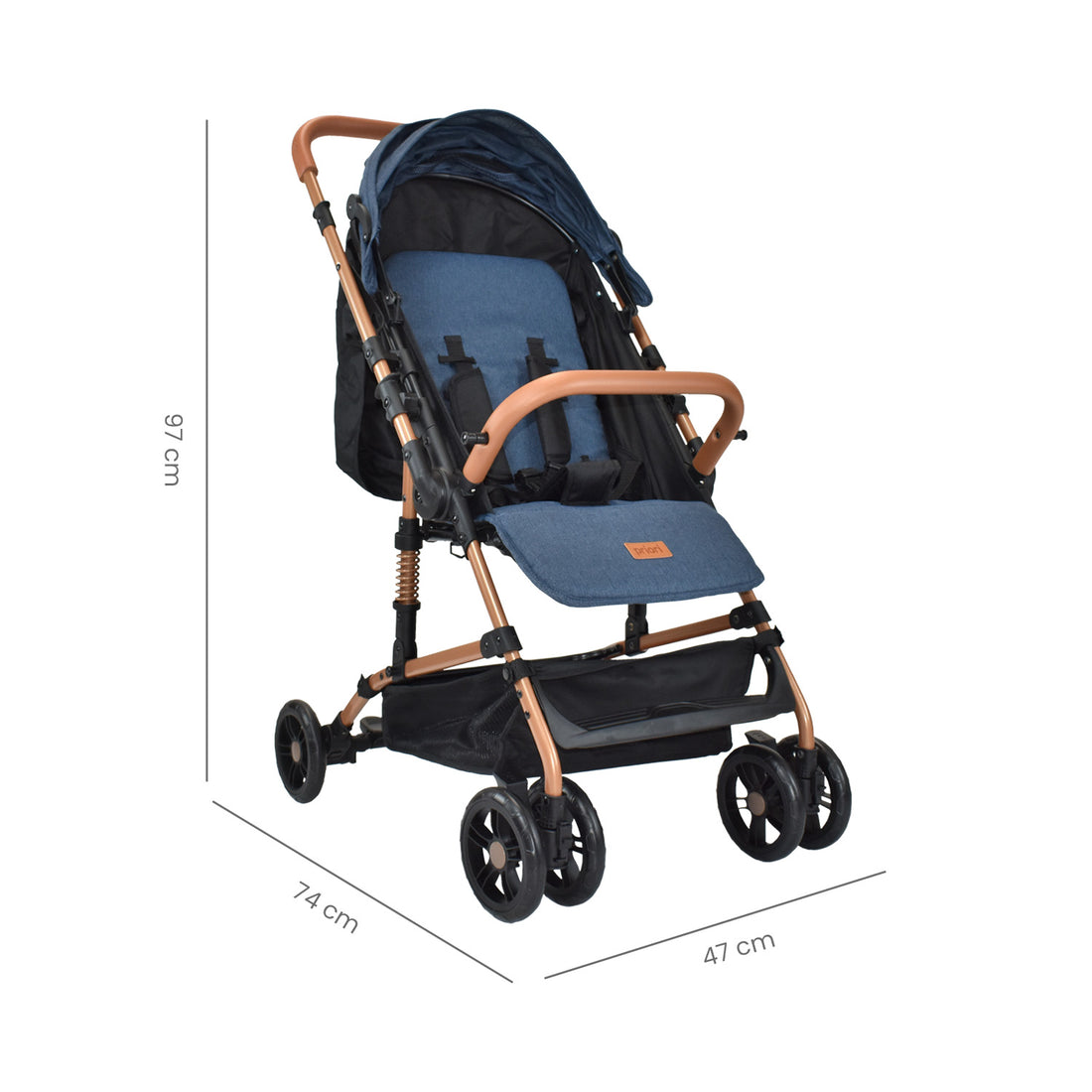 Coche para bebe con mango reversible tipo compacto priori viena azul 6