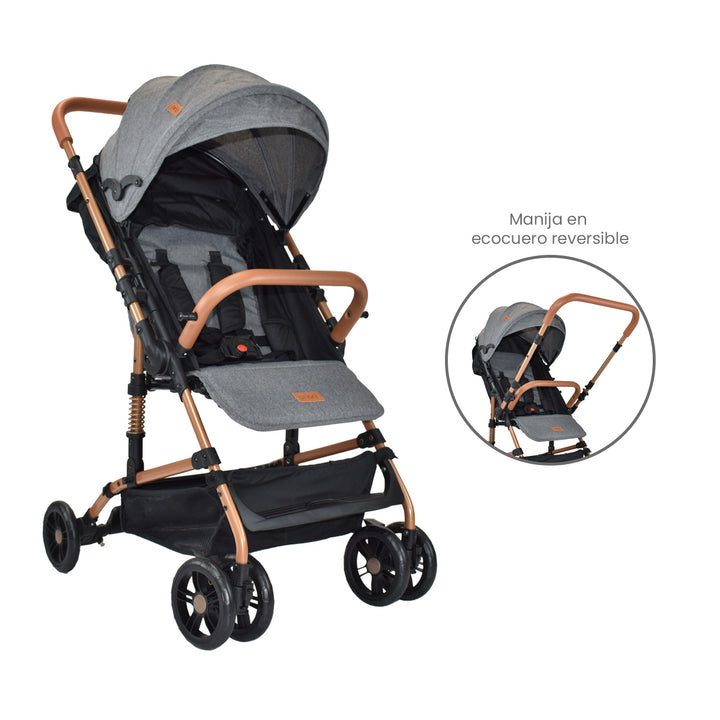 Coche para bebe con mango reversible tipo compacto priori viena gris 2