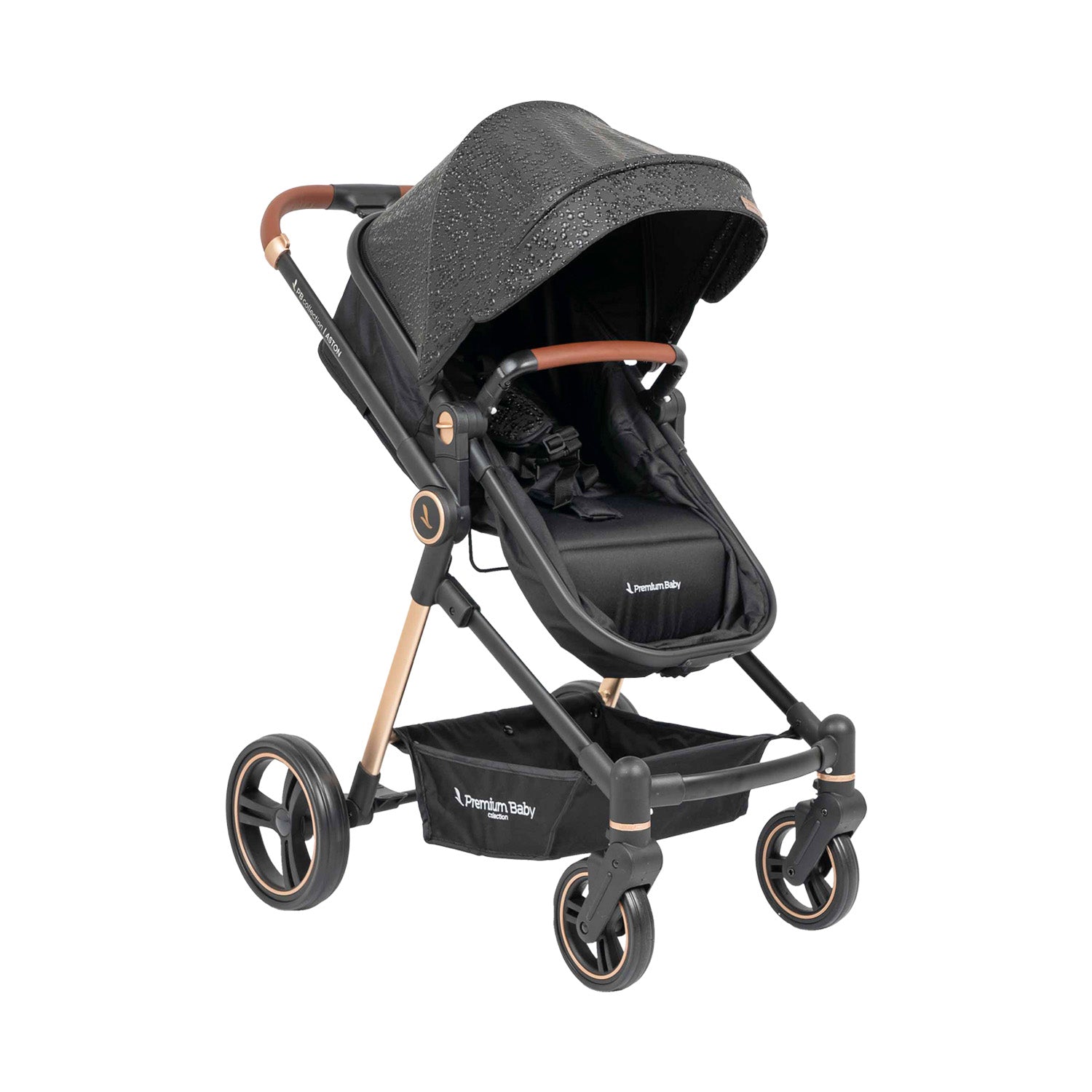 Coche para bebe moises aston negro burbujas 1