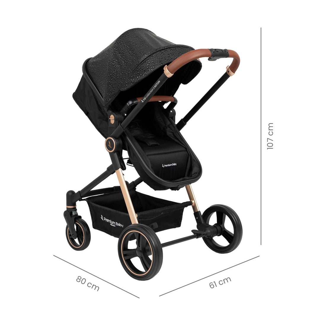 Coche para bebe moises aston negro burbujas 11