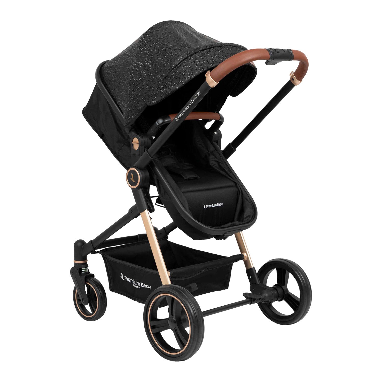Coche para bebe moises aston negro burbujas 2