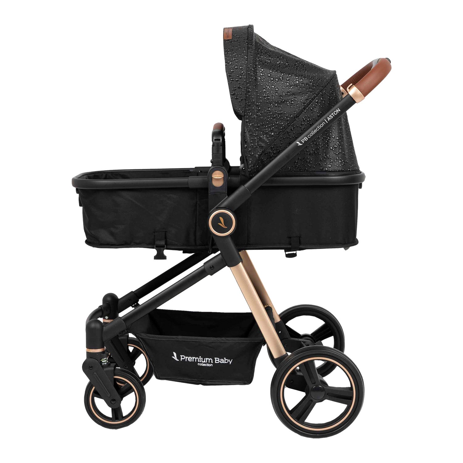 Coche para bebe moises aston negro burbujas 3
