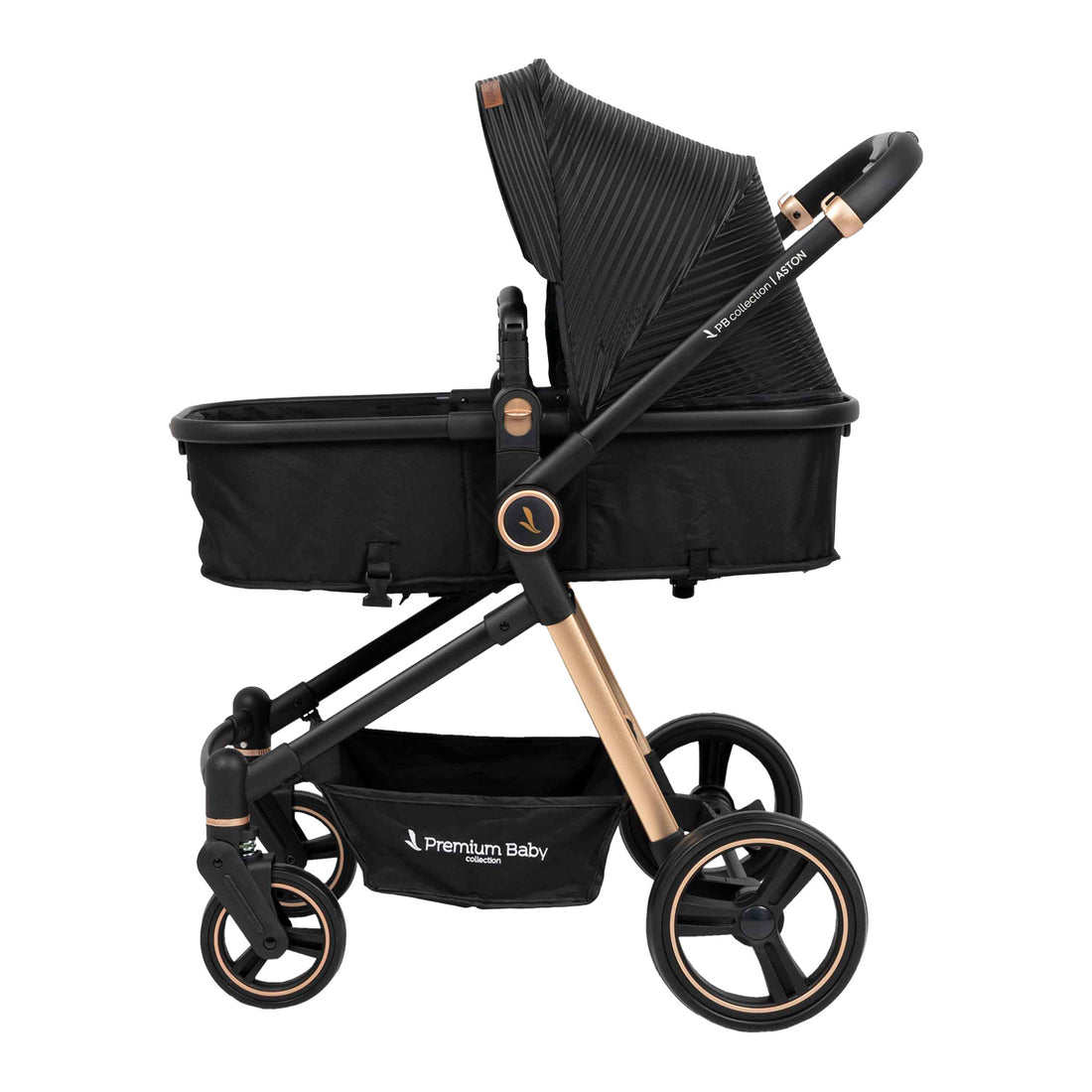 Coche para bebe moises aston negro lineas 3