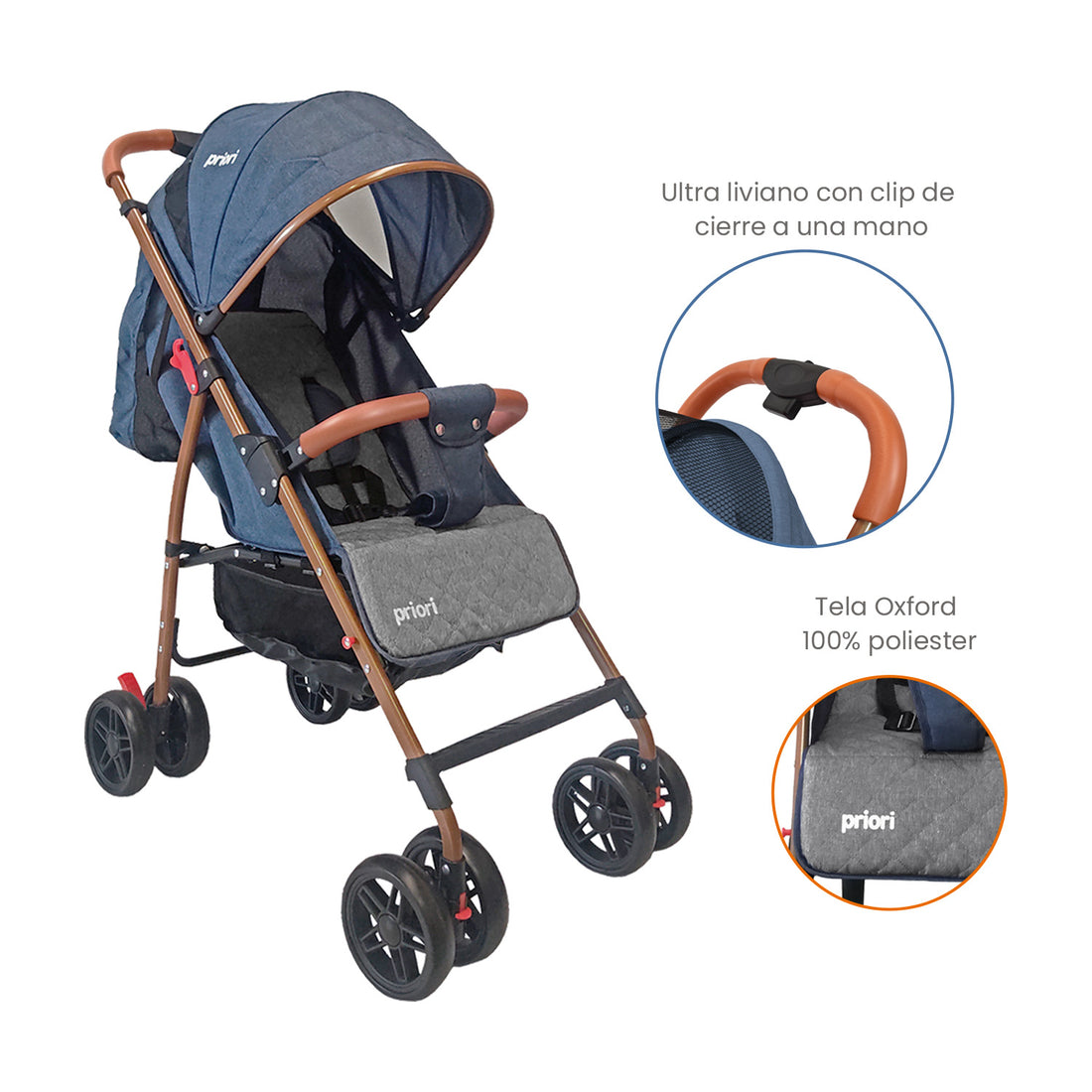 coche para bebe paseador ultracompacto park azul 4