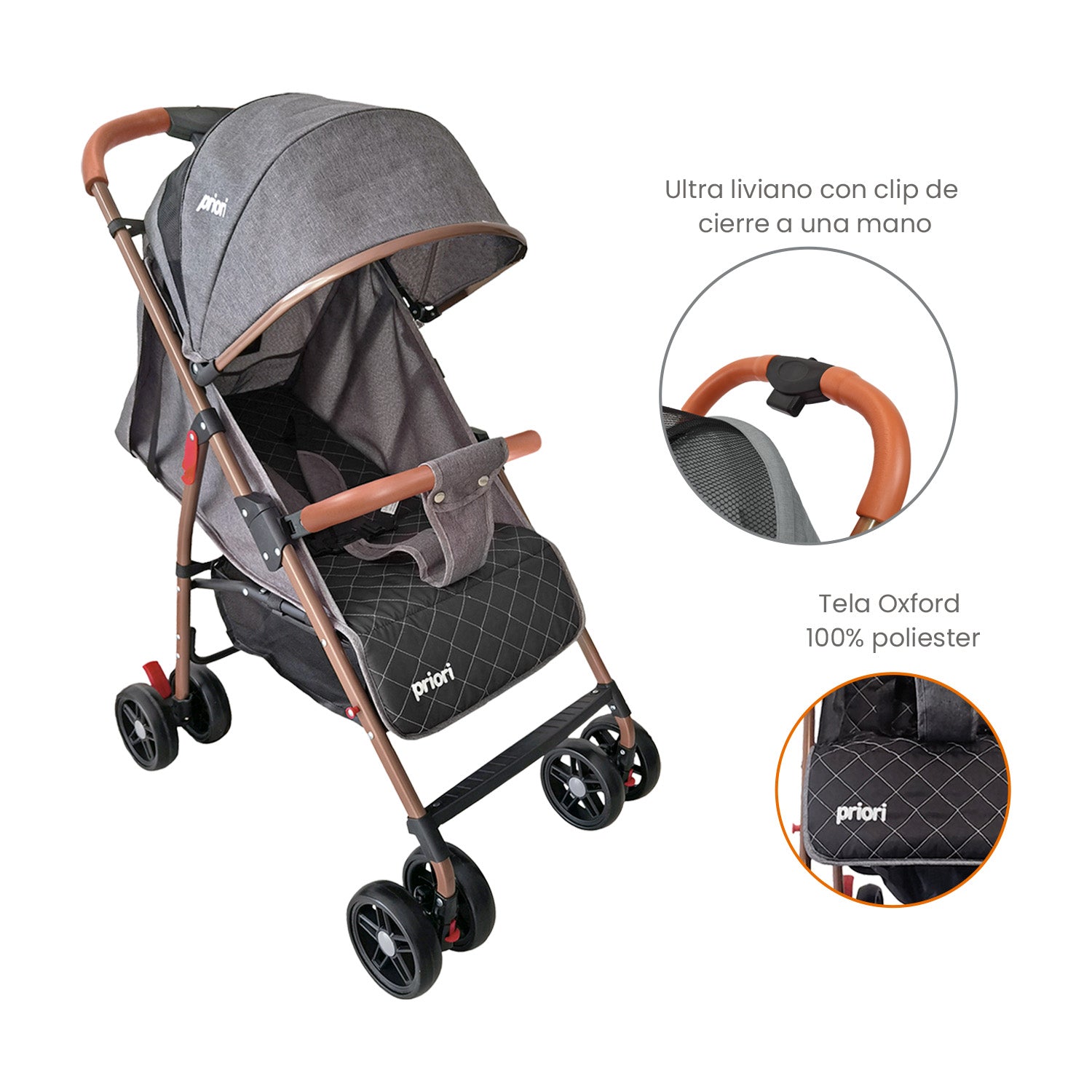 coche para bebe paseador ultracompacto park gris 4