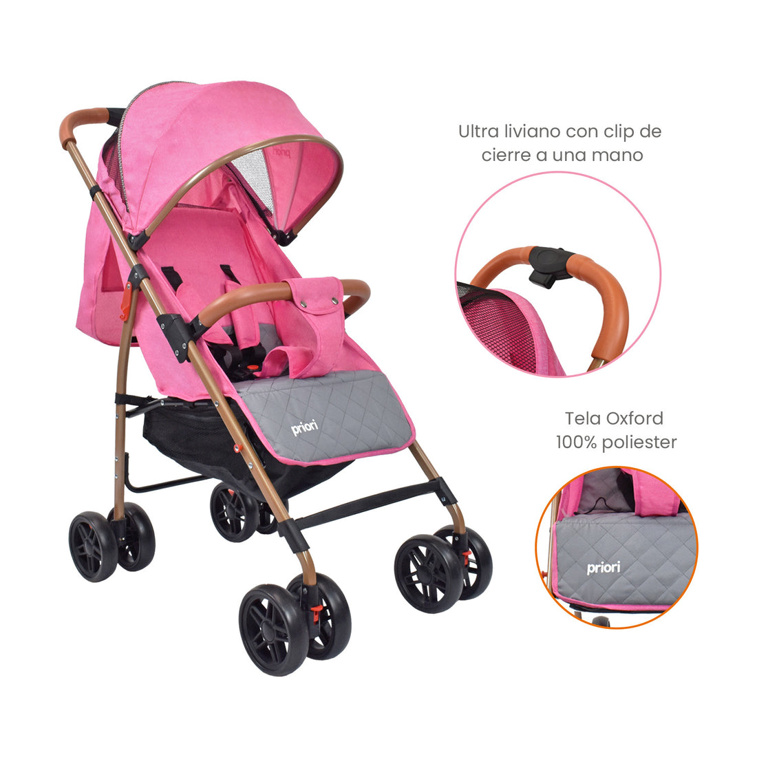 coche para bebe paseador ultracompacto park rosa