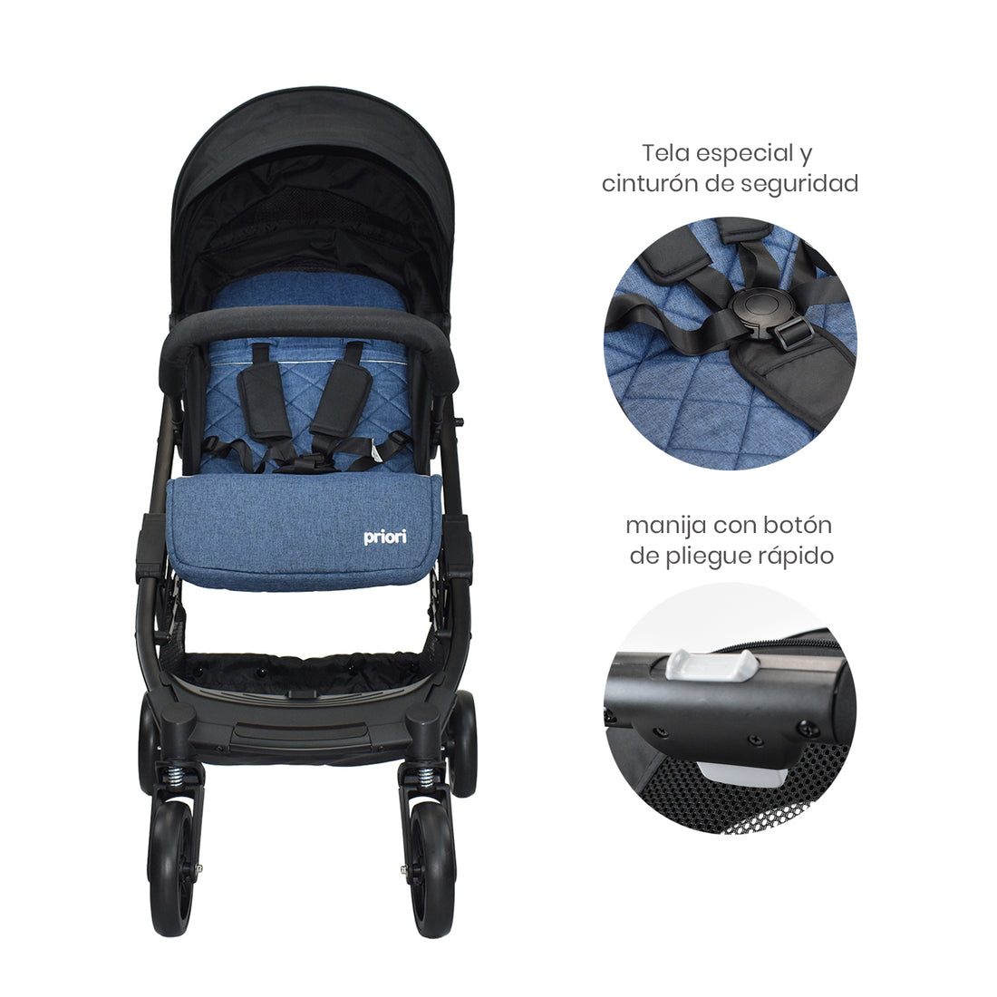 coche para bebe tipo maleta compacto priori argus dorado 5