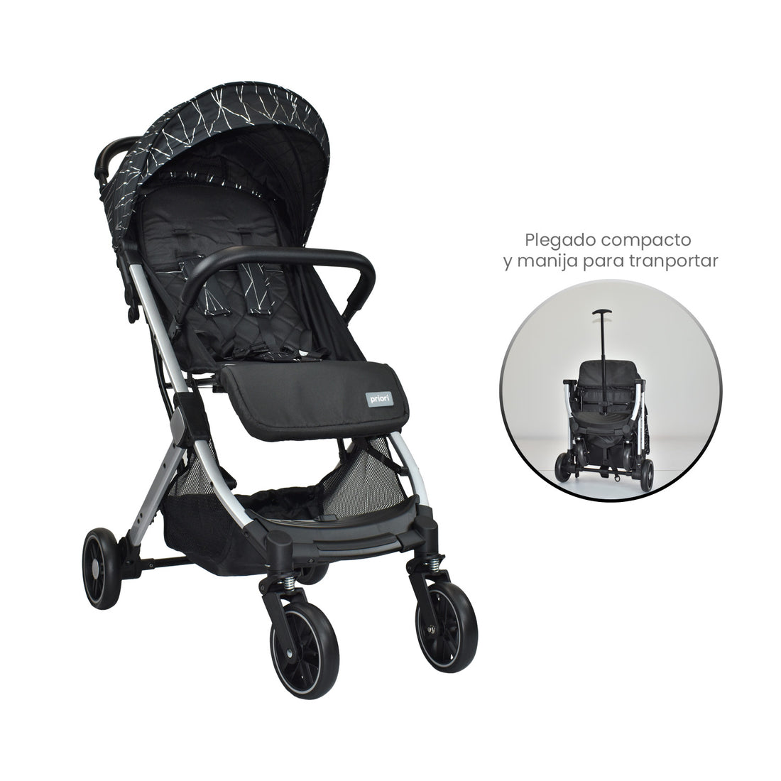 coche para bebe tipo maleta compacto priori argus plateado 6