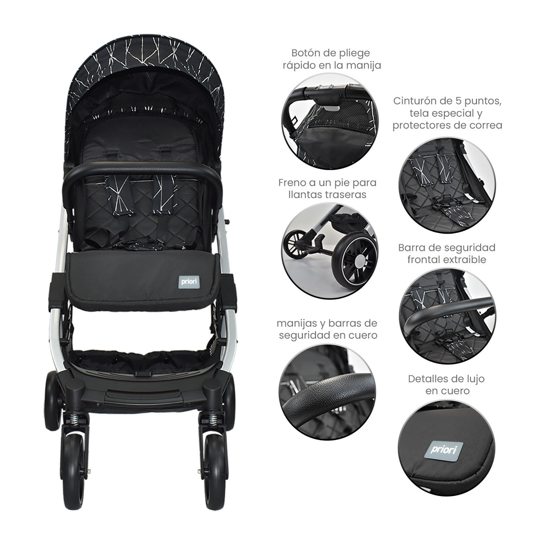 coche para bebe tipo maleta compacto priori argus plateado 8