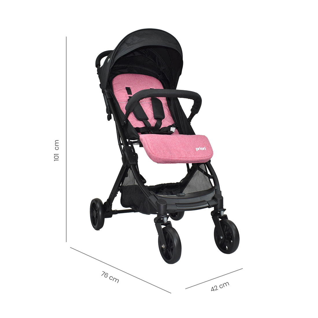 coche para bebe tipo maleta compacto priori argus rosa 7