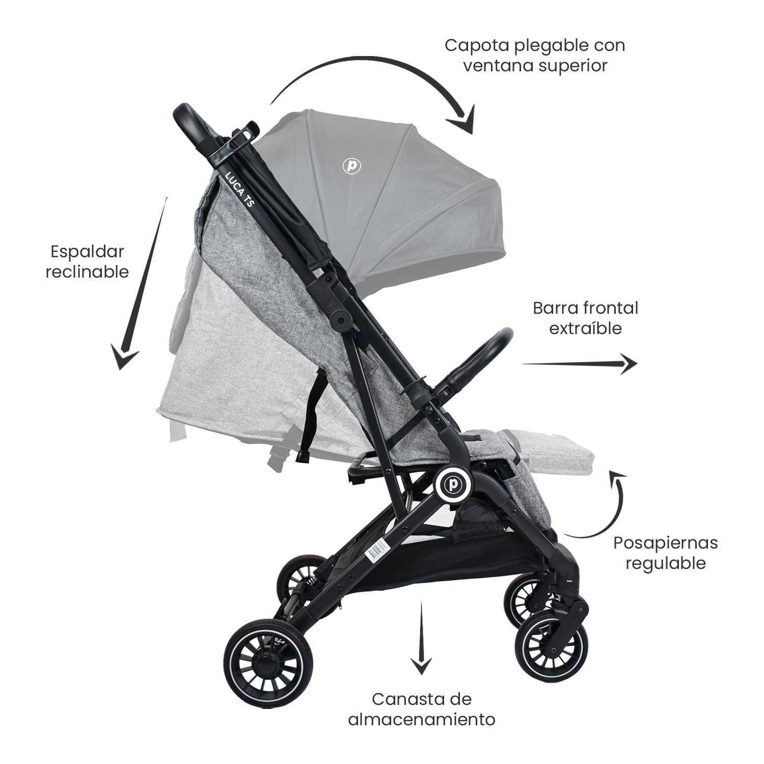 coche bebé tipo maleta priori luca CS negro