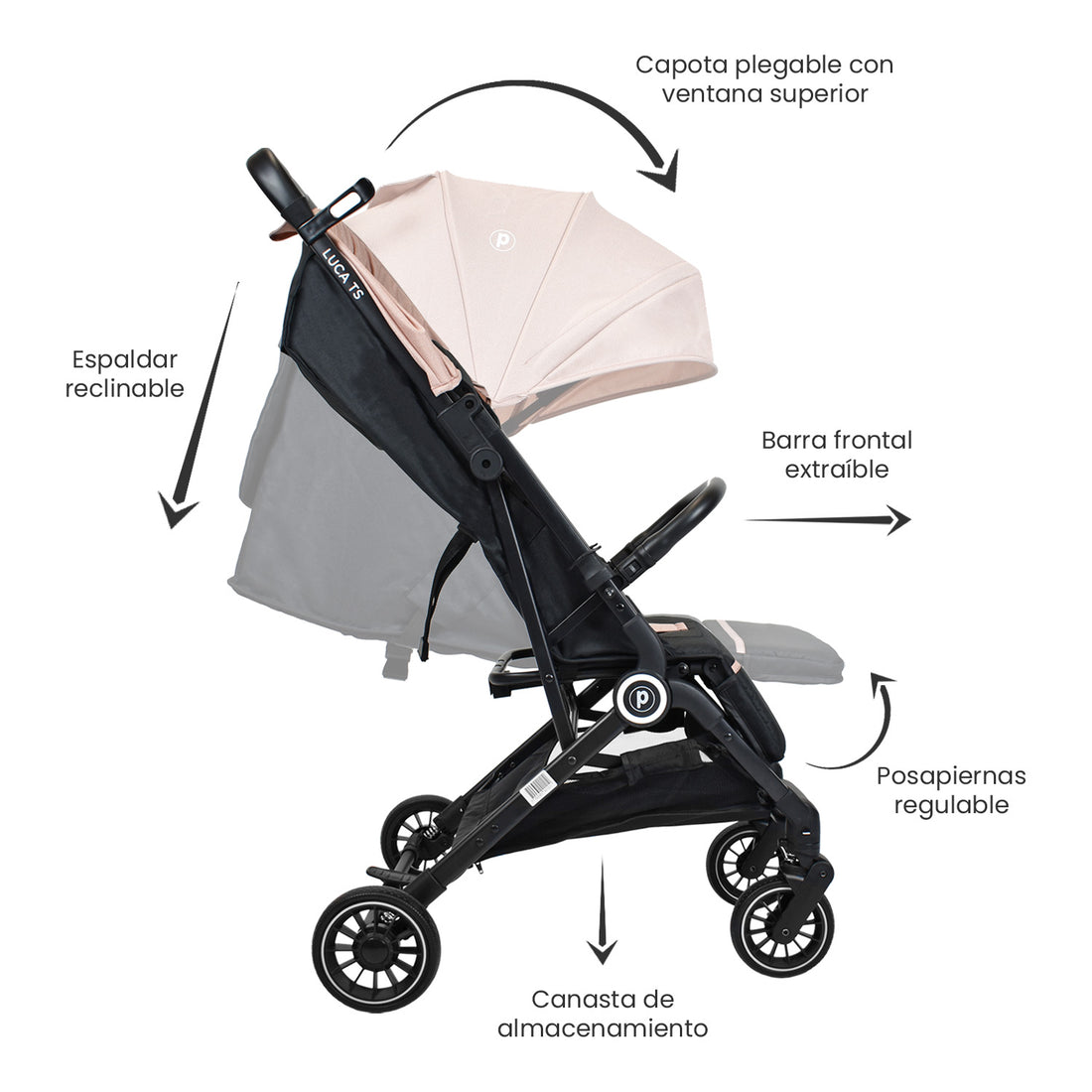 coche bebé tipo maleta priori luca CS rosa
