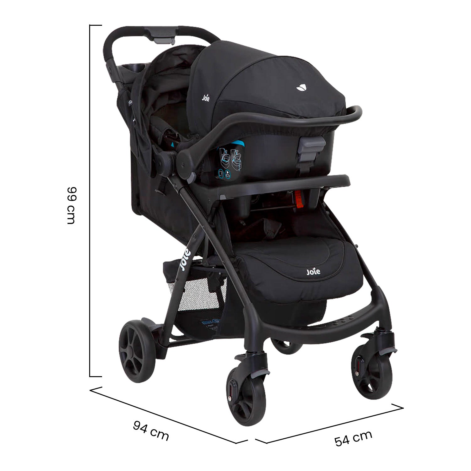 Coche travel system Joie I-muze & base coal