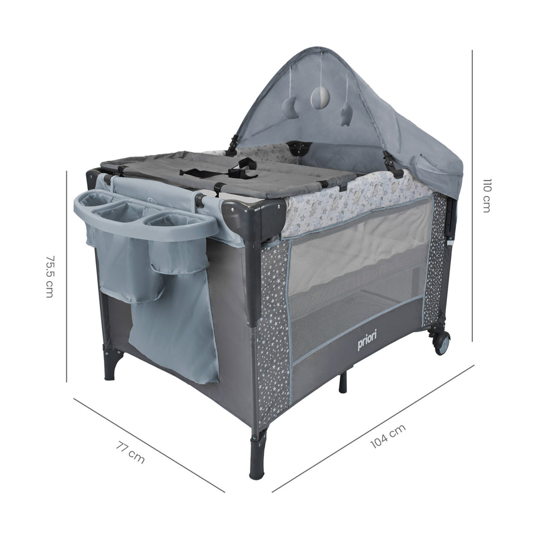 Cuna corral bebe ariel octopus gris 8
