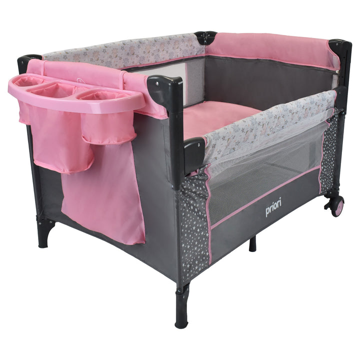 Cuna corral bebé colecho ariel rosa 2