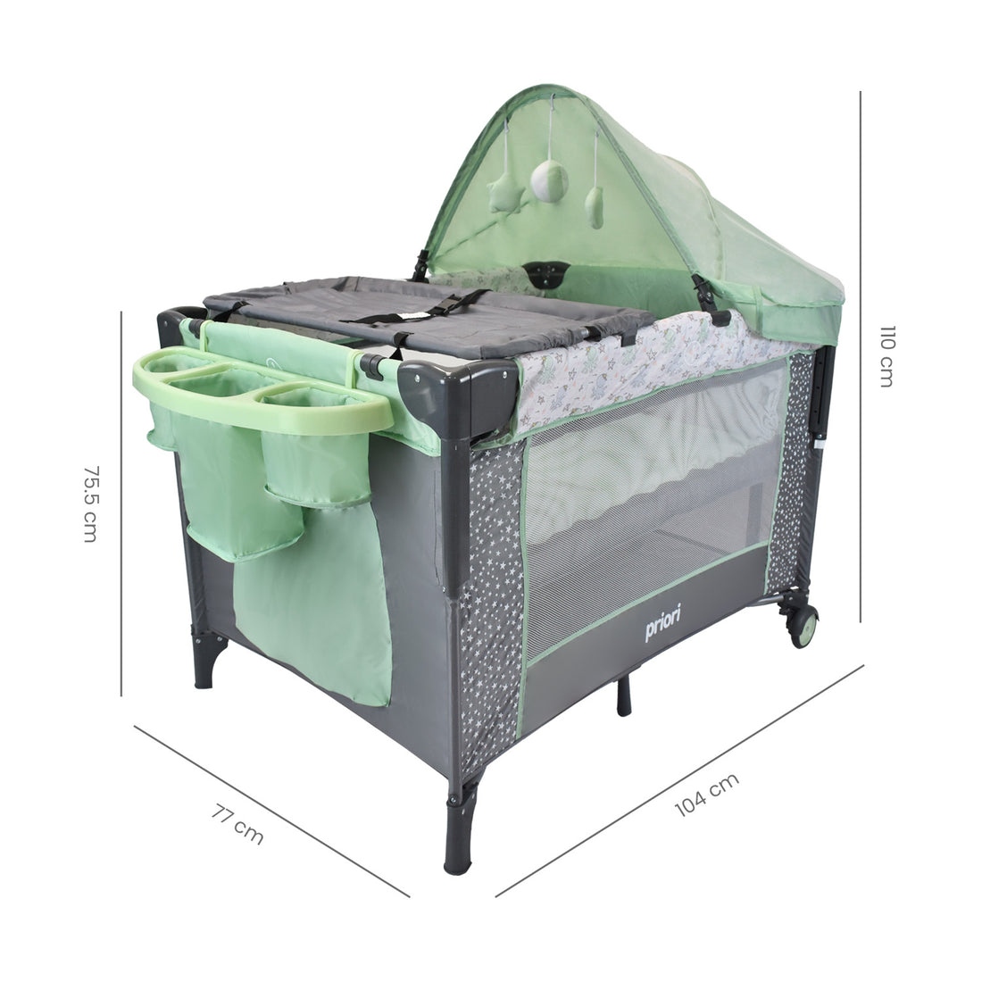 Cuna corral bebé colecho ariel verde 8