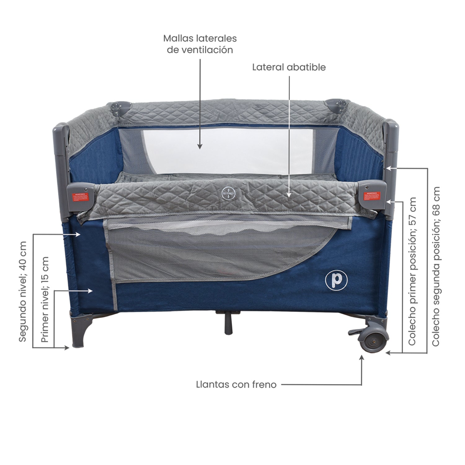 cuna corral colecho priori pro max azul