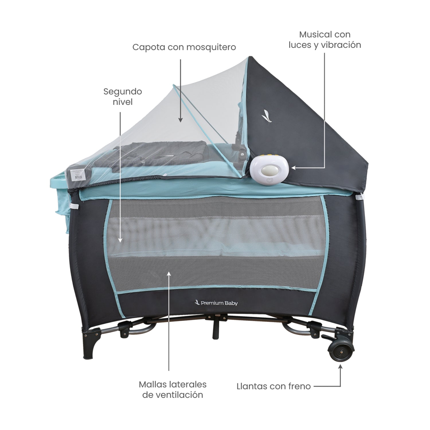 cuna mecedora bebe napoles celeste