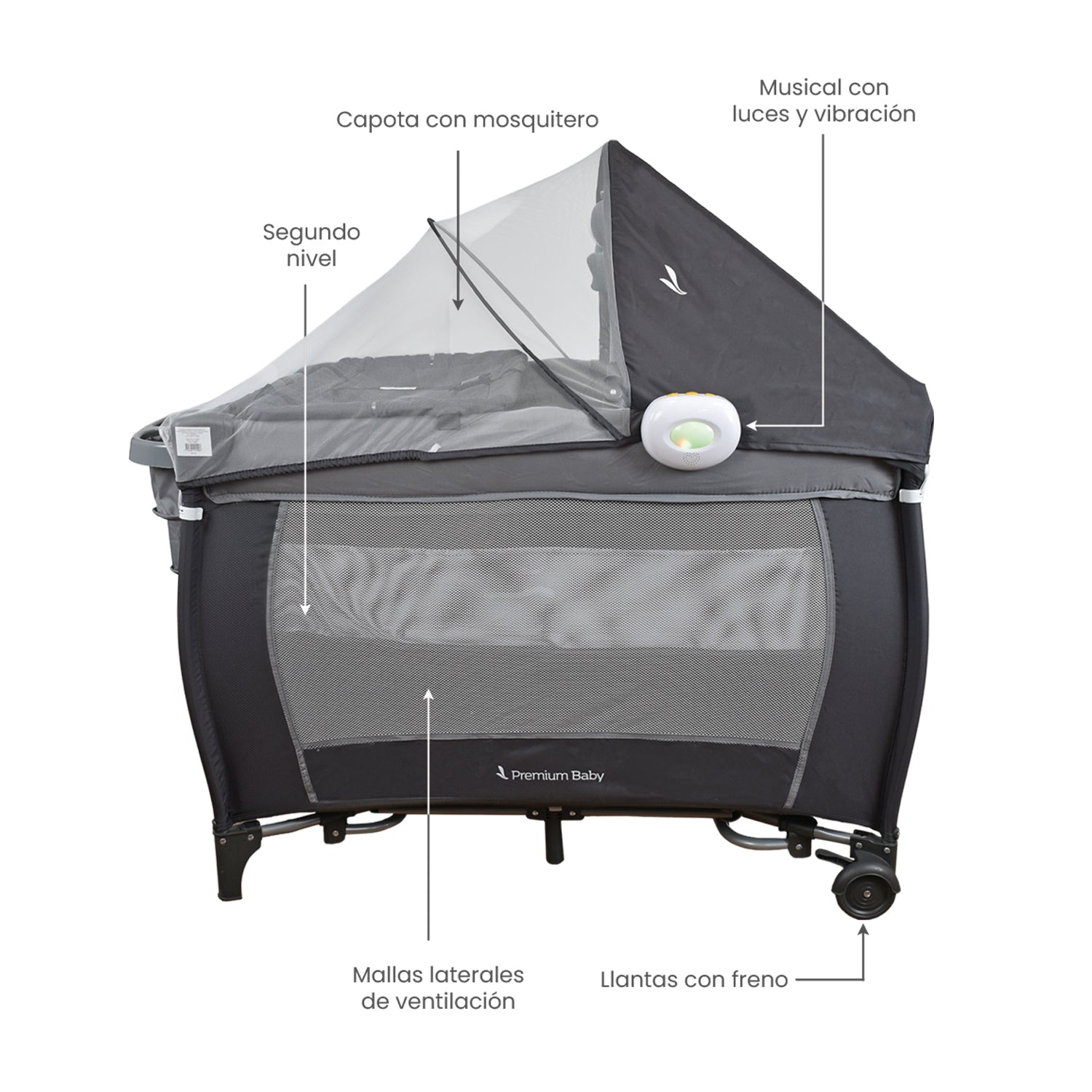 cuna mecedora bebe napoles gris