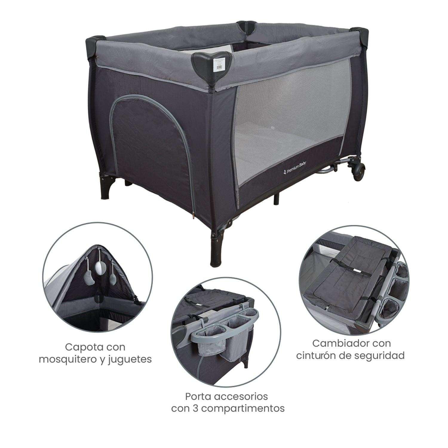 cuna mecedora bebe napoles gris