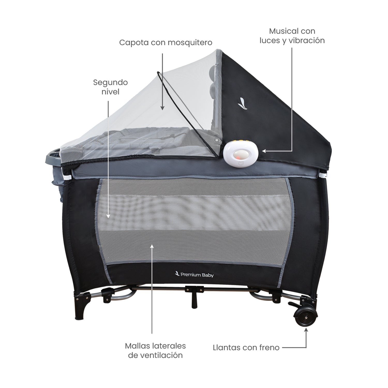 cuna mecedora bebe napoles negro