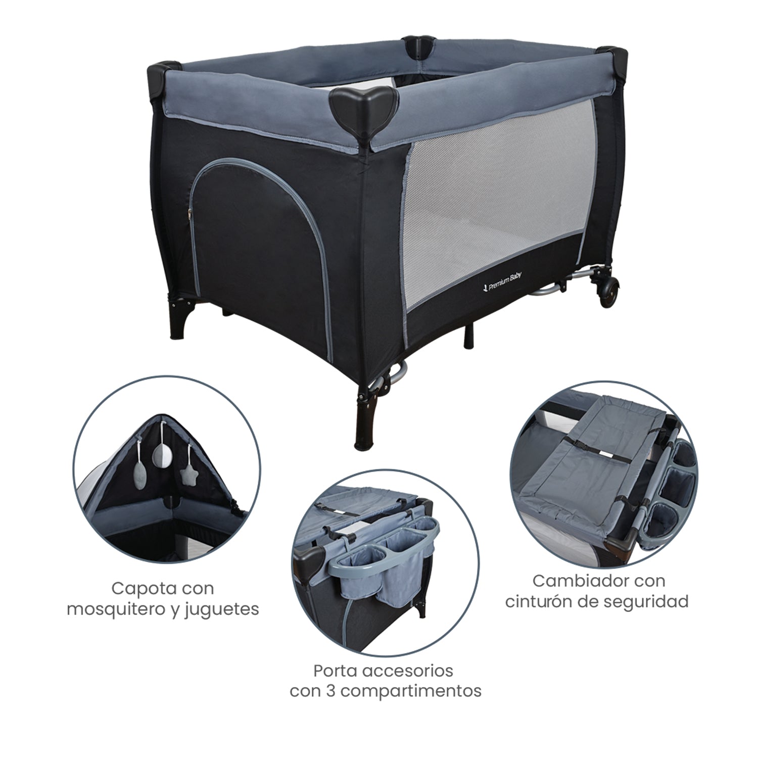 cuna mecedora bebe napoles negro