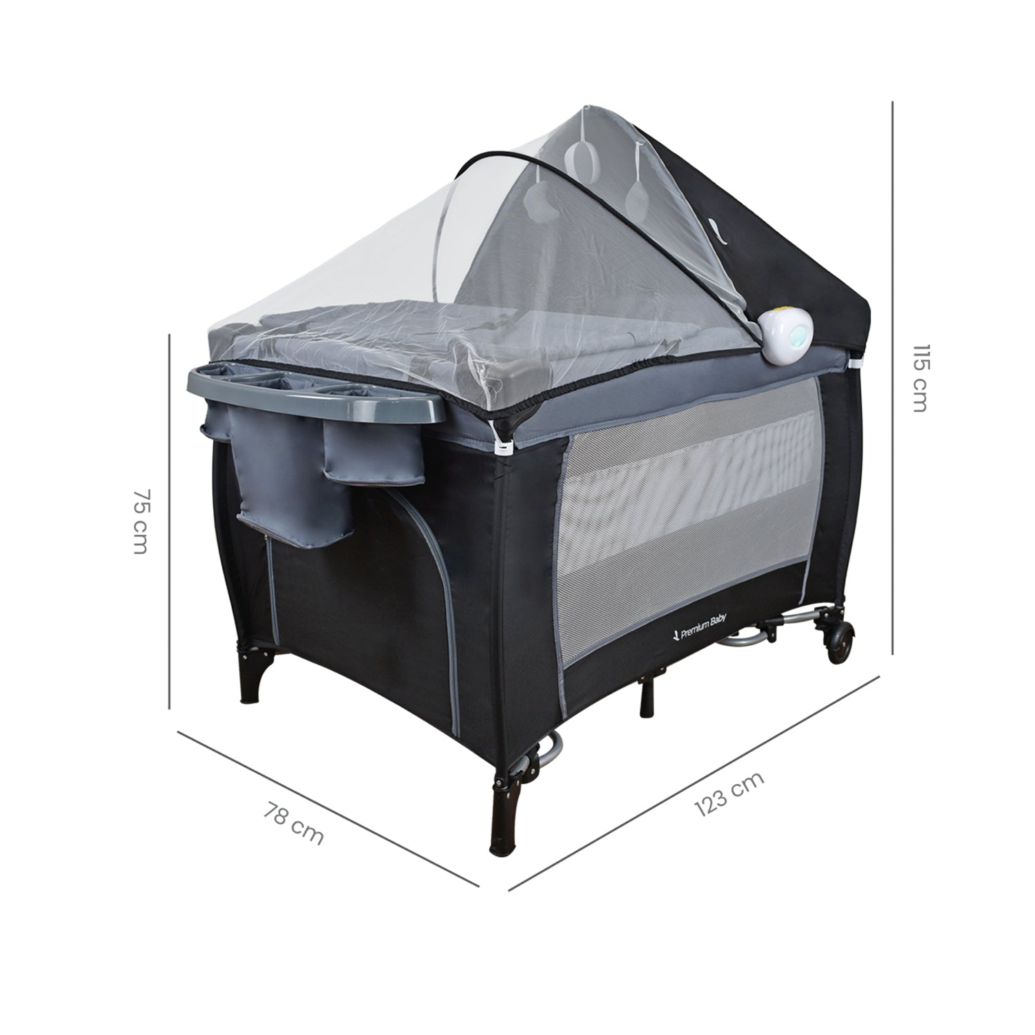 cuna mecedora bebe napoles negro