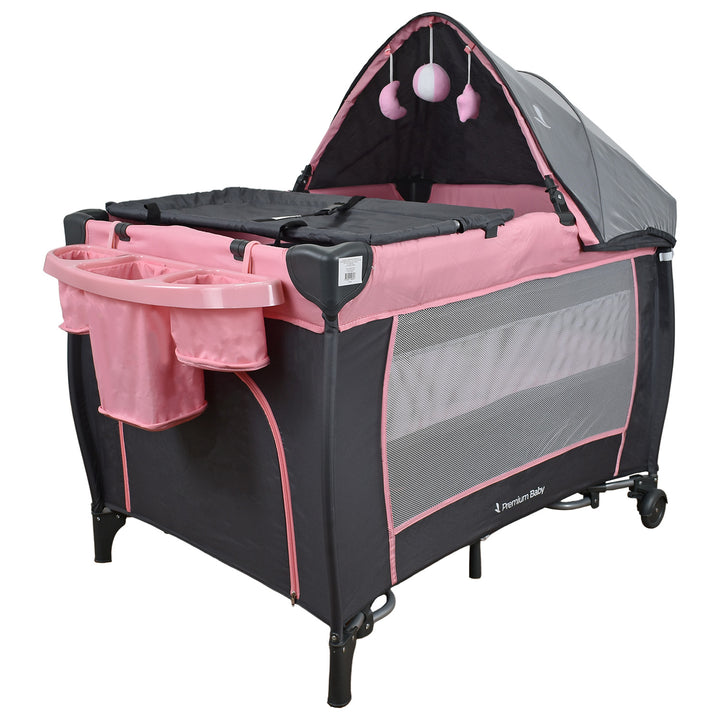 cuna mecedora bebe napoles rosa