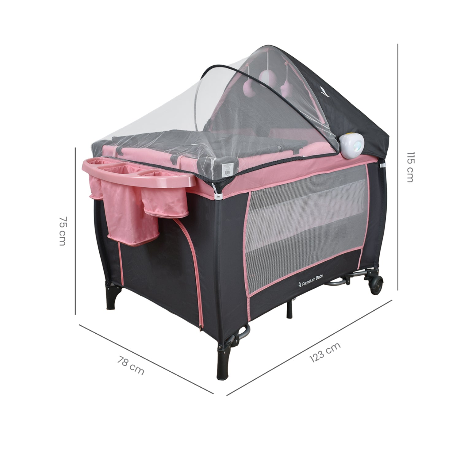 cuna mecedora bebe napoles rosa