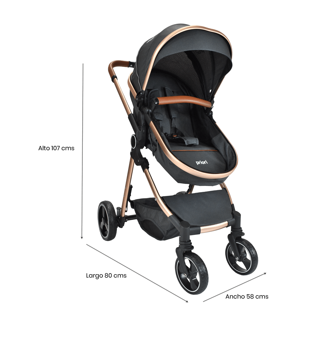 Coche Bebe Moises Compacto Con Portabebe Priori Mike Ts Negro