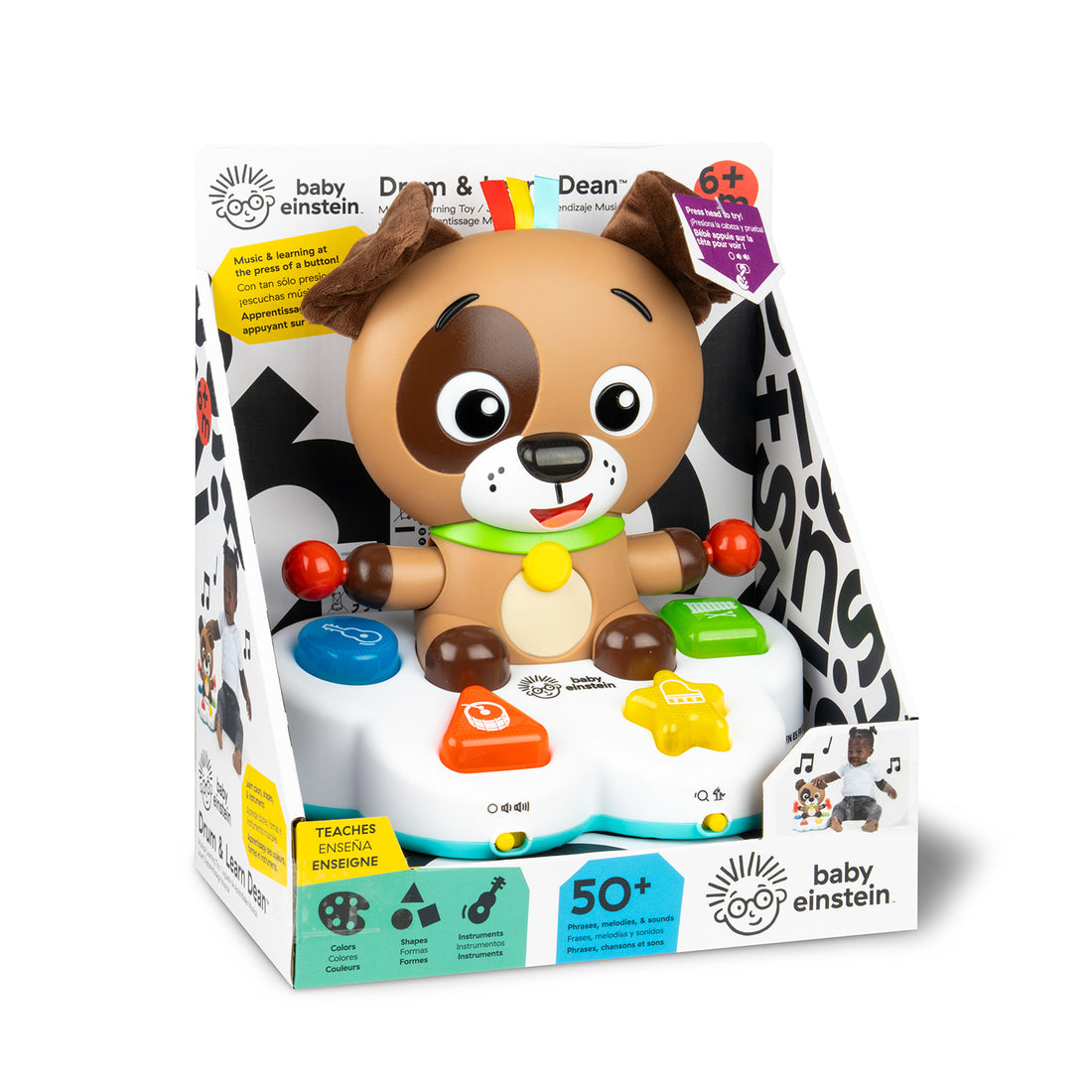 juguetes sensoriales para bebe con musical de aprendizaje baby einstein drum and learn 