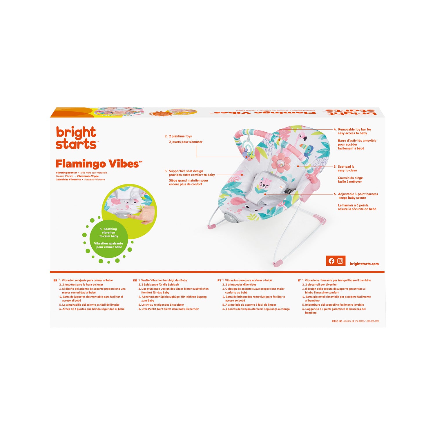 silla mecedora para bebe electrica con sistema de vibración bright starts 12228