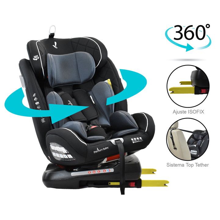Silla de auto para bebé con giro de 360° grados EOS gris 